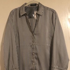 The Limited Navy and White strip button down shirt